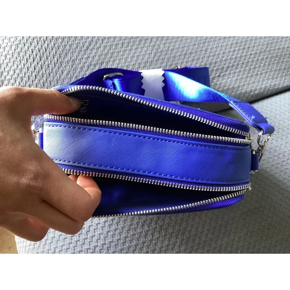 VIANEL Crossbody Bag‎ Studded Camera Bag Navy Blue Adjustable Strap
